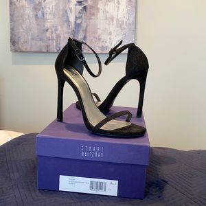 Stuart Weitzman NUDIST black goose bump 6.5